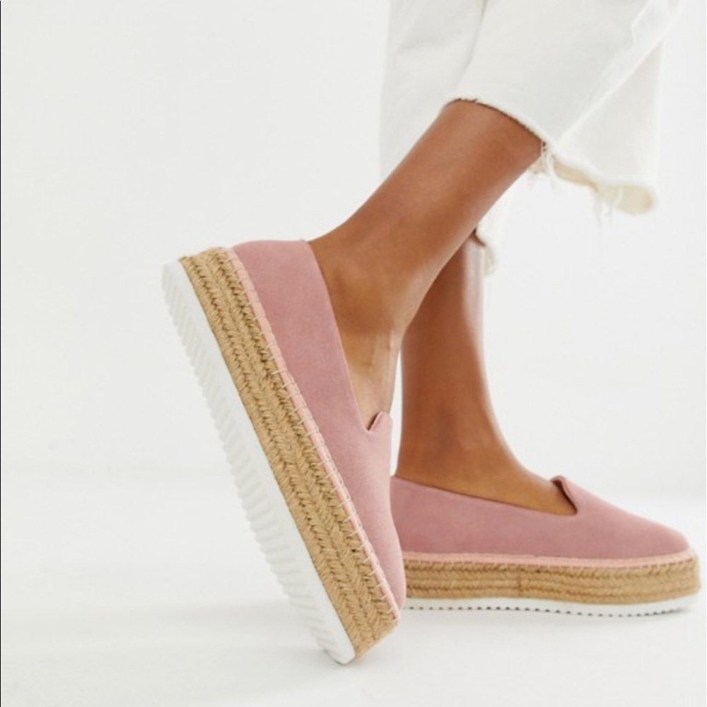 ASOS design wide Jenna suede flatform espadrilles